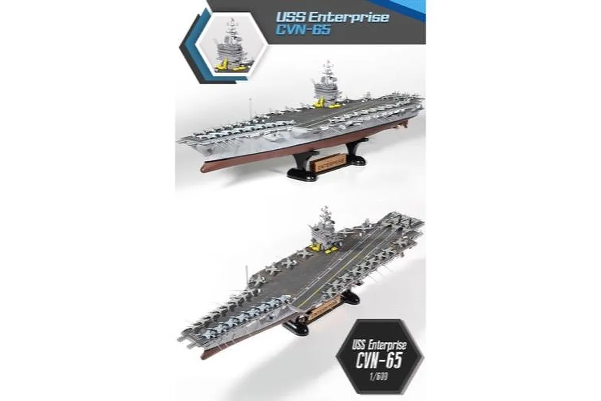 USS Enterprise CVN-65 1/600 Plastikbootmodell