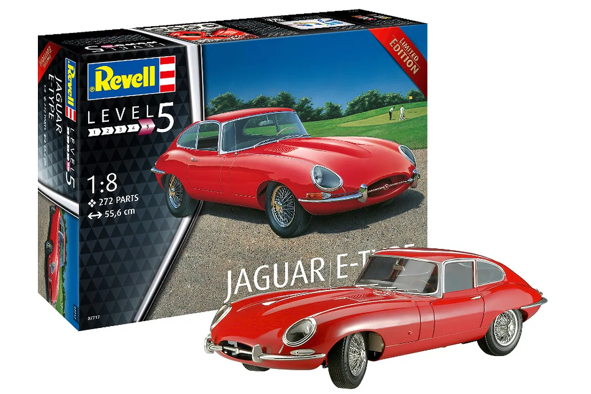 Revell 07717 Jaguar E-Type 1:8 Schaal Ongebouwd/Ongelakt Plastic Model Kit