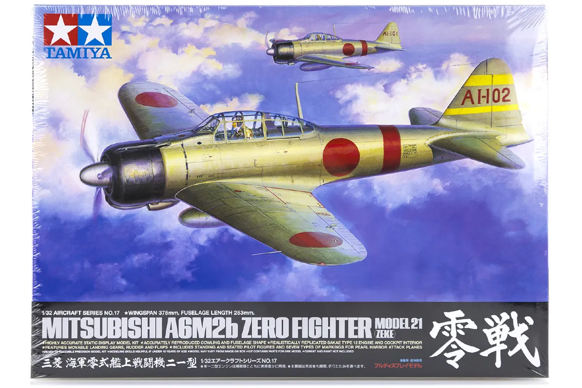 Tamiya 1/32 Mitsubishi A6M2B Zero Zeke Fighter Scaled Plastic Model Kit ...