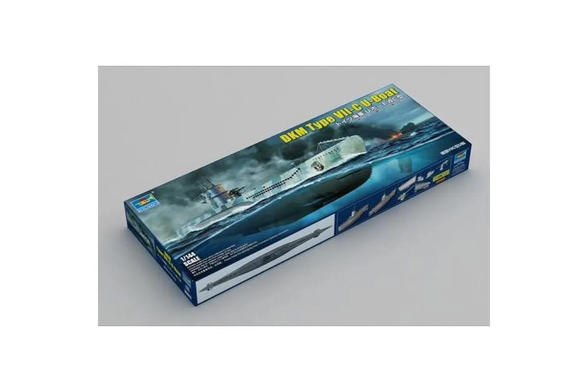 Trumpeter 05912 Trumpeter 1/144 DKM Navy Type VII-C U-Boat Scaled Plastic Model Kit | 05912