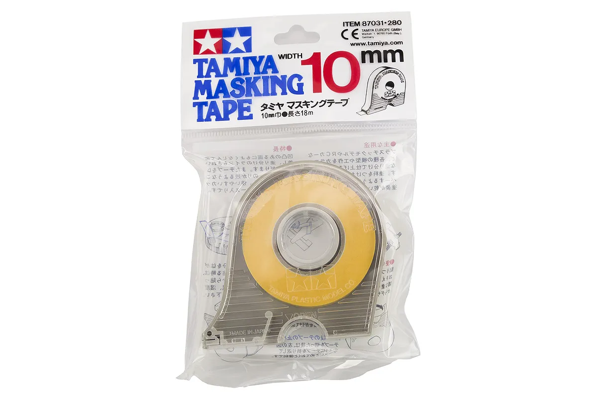 Tamiya Masking Tape 10 Mm X 18 M Mit Abroller – Gelbes Klebeband Für Präzises Abkleben Bei Modellbau Und Basteln