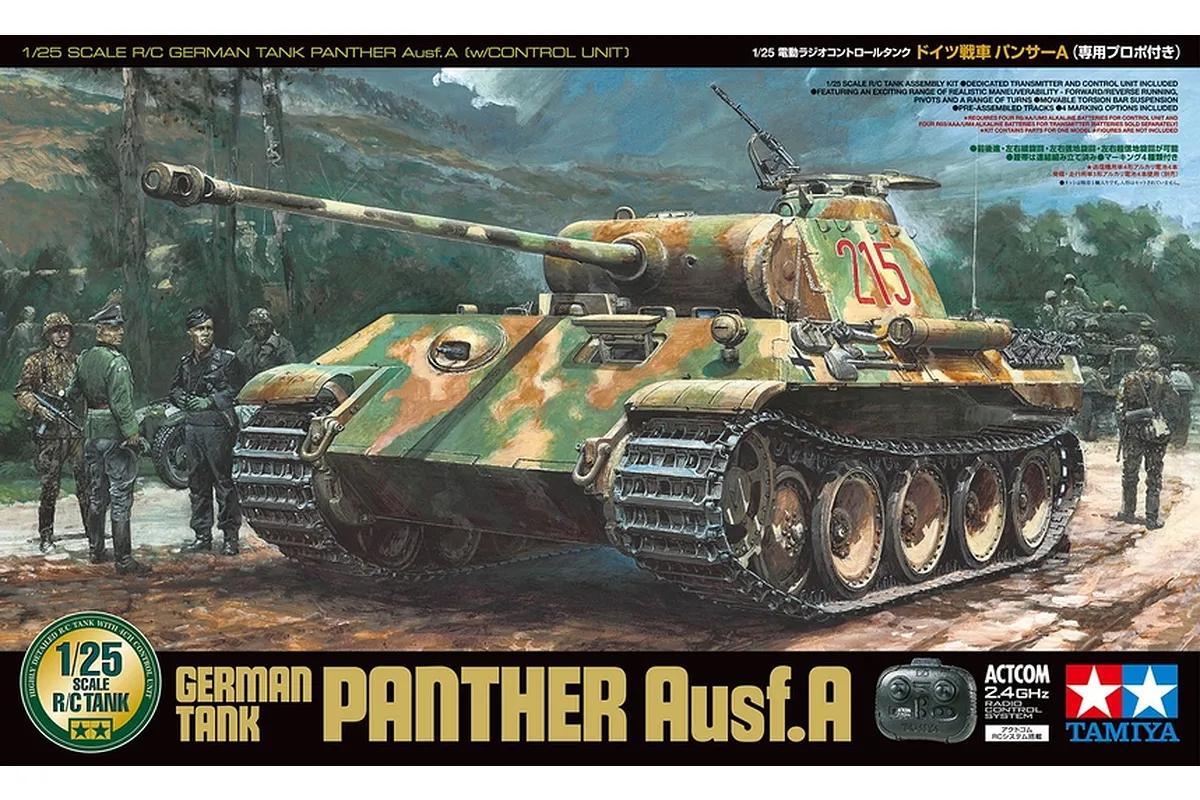 Tamiya 1/25 German Panther Ausf.A Scaled RC Tank Kit w/ Controller 