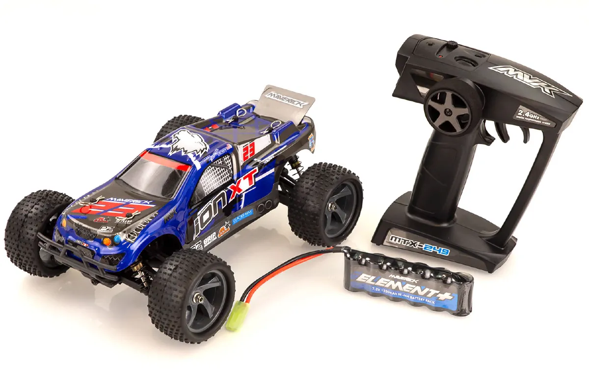 Maverick iON XT RC Truggy Electric 4WD 1/18 Scale RTR - Blue | MV12808