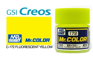 Mr Color Fluorescent Yellow Gloss Acrylic Paint 10ml | C172