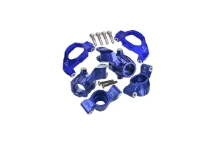 GPM Aluminium Front Steering Hubs, Hub Carriers (C-Hubs) and Rear Hubs Set - Blue