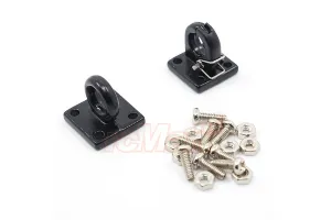 Yeah Racing Steel 1/10 Heavy Duty Four Bolt Lunette Ring Tow Hook 2Pcs - Black