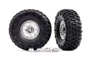 Traxxas 2.2" Canyon Trail Tyres on Classic Chrome Wheels - Glued Wheels 2Pcs