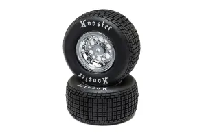 Losi 1.9/2.4" 22S Sprint Rear Tyres (Hard) on Chrome Rims 2Pcs - Glued Wheels