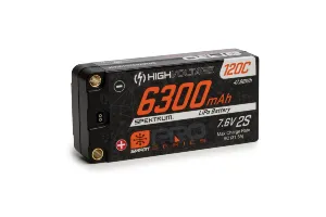 Spektrum Pro Race 7.6V 6300mAh 120C 2S HV "Shorty" Hard Case LiPo Battery Spektrum Pro Race 7.6V 6300mAh 120C 2S HV "Shorty" Hard Case LiPo Battery