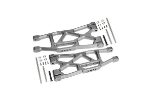 GPM Grey Silver Aluminium Front/Rear Lower Suspension Arms 2Pcs w/ Pins