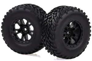 HSP 2.2/3.0" Storm Off Road Tyres on Black Rims - Glued Wheels 2Pcs