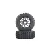 Rovan 4.7/5.5" Baja 5B Front Dirt Buster Tyres on Black Mesh Rims 2Pcs - Beadlocked Wheels