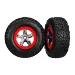 Traxxas 2.2/3.0" Off Road Tyres on Red/Chrome Rims - Glued Wheels 2Pcs