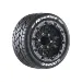Louise 1/10 ST-Rocket (Soft) Tyres on (0", 1/2" Offset) Black Rims with Hex Adapters - Glued Wheels 2Pcs