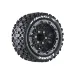 Louise 1/10 ST-Uphill (Soft) Tyres on (0", 1/2" Offset) Black Rims with Hex Adapters - Glued Wheels 2Pcs