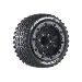 Louise 1/10 MT-Hummer (Soft) Tyres on (0", 1/2" Offset) Black Rims with Hex Adapters - Glued Wheels 2Pcs