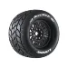 Louise 1/8 MT-Rocket (Sport) Tyres on (0", 1/2" Offset) Black Rims with Hex Adapters - Glued Wheels 2Pcs