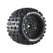 Louise 1/8 MT-Pioneer (Sport) Tyres on (0", 1/2" Offset) Black Rims with Hex Adapters - Glued Wheels 2Pcs