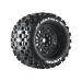 Louise 1/8 MT-Uphill (Sport) Tyres on (0", 1/2" Offset) Black Rims with Hex Adapters - Glued Wheels 2Pcs