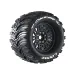 Louise 1/8 MT-Cyclone (Sport) Tyres on (0", 1/2" Offset) Black Rims with Hex Adapters - Glued Wheels 2Pcs