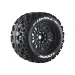 Louise 1/8 ST-Uphill (Soft) Tyres on (0", 1/2" Offset) Black Rims with Hex Adapters - Glued Wheels 2Pcs