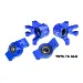 GPM Aluminium Front Steering Hubs and Rear Hubs with Oversized Bearings 4Pcs - Blue
