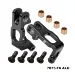 GPM Aluminium Hub Carriers (C-Hubs) with Mounting Hardware 2Pcs - Black