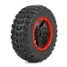 Losi 4.7/5.5" DBXL Off Road Tyres on Black/Red Rims - Beadlocked Wheels 2Pcs
