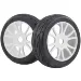 HSP 2.8" On Road Rubber Tyres on White Rims - Wheels 2Pcs