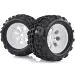 HSP 3.8" Off Road Tyres on White Rims - Wheels 2Pcs