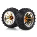 HSP 2.8" Off Road V-Groove Tyres on Orange Chrome Rims - Wheels 2Pcs
