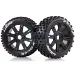 Louise 3.3" B-Rock Tyres on Black Spoke Rims - Glued Buggy Wheels w/ Foam 2Pcs