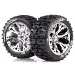 Louise 2.8" ST-Pioneer Tyres on Chrome Spoke Rims - Glued Truck Wheels w/ Foam 2Pcs