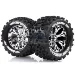 Louise 2.8" MT-Uphill Tyres on Chrome Spoke Rims - Glued Truck Wheels w/ Foam 2Pcs