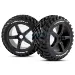 Louise 3.8" T-Apollo Tyres on Black Spoke Rims - Glued Truggy Wheels w/ Foam 2Pcs