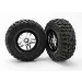 Traxxas 2.2/3.0" Kumho Tyres on Satin Chrome/Black Rims - Glued Wheels 2Pcs
