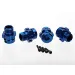 Traxxas Blue Aluminium 17mm Splined Wheel Hex Adapters w/ Grub Screw