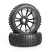 HSP 2.8" Knobby Tyres on 6 Spoke Black Rims - Wheels 2Pcs
