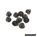 Vanquish 4mm Black Steel Flanged Serrated Nyloc Nuts 10Pcs