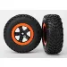 Traxxas 2.2/3.0" Off Road Tyres on Black/Orange Rims - Glued Wheels 2Pcs