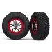 Traxxas 2.2/3.0" BFGoodrich Mud Terrain T/A KM2 Tyres on Chrome/Red Rims - Glued Wheels 2Pcs