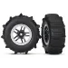 Traxxas 2.2/3.0" Sand Tyres on Split Spoke Black/Silver Rims - Glued Wheels 2Pcs