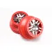 Traxxas 2.2/3.0" SS Split Spoke Chrome/Red Rims 2Pcs