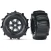 Traxxas 4.0/5.5" 8S X-Maxx Paddles Tyres on Black Rims - Glued Wheels 2Pcs