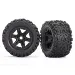 Traxxas 3.8" Talon EXT Tyres on Black Rims - Glued Wheels 2Pcs