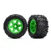 Traxxas 3.8" Talon EXT Tyres on Green Rims - Glued Wheels 2Pcs