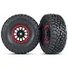 Traxxas 2.2/3.2" BFGoodrich Baja KR3 Tyres on Method Racing Black/Red Rims - Glued Wheels 2Pcs