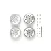 Tamiya 1/14 1.7" Truck Rear Metal Plated Matte Silver Rims 4Pcs