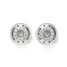 Tamiya 1/14 1.7" Truck Front Metal Plated Matte Silver Rims 2Pcs