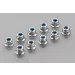 Tamiya 4mm Silver Aluminium Flanged Nyloc Nuts 10Pcs